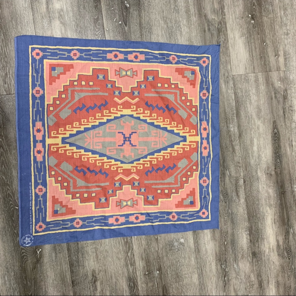 Southwest Theme Southwest Theme Bandana/Blue Pink - Picture 2 of 7